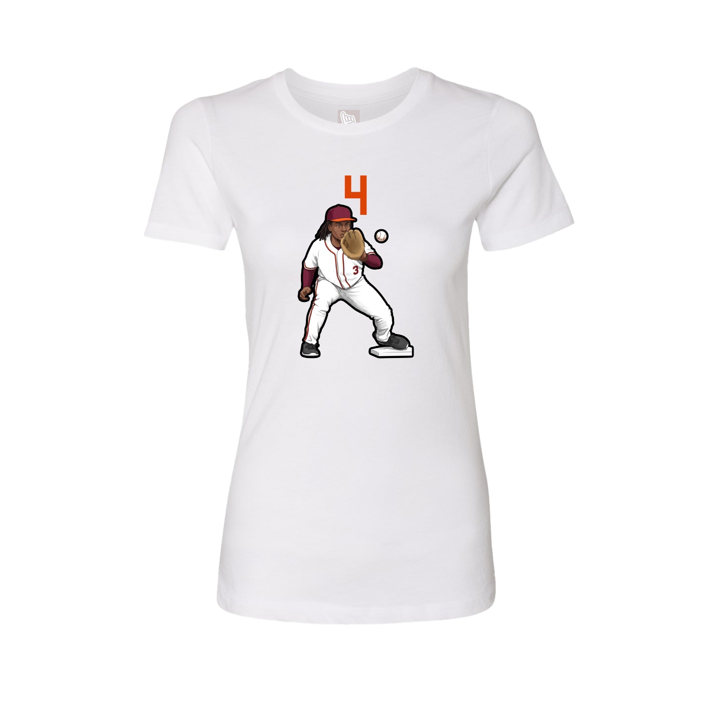 Fitted Women's Tee — Number Top in White