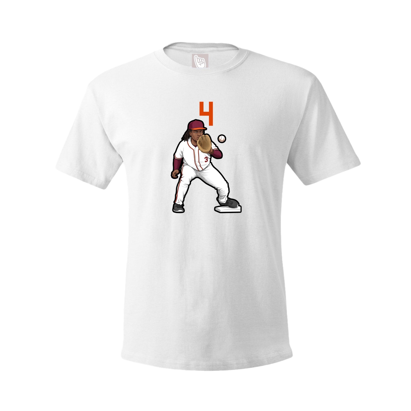 Youth Tee — Number Top in White