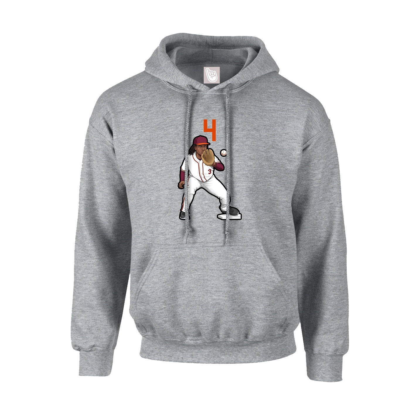 Hoodie — Number Top in Grey