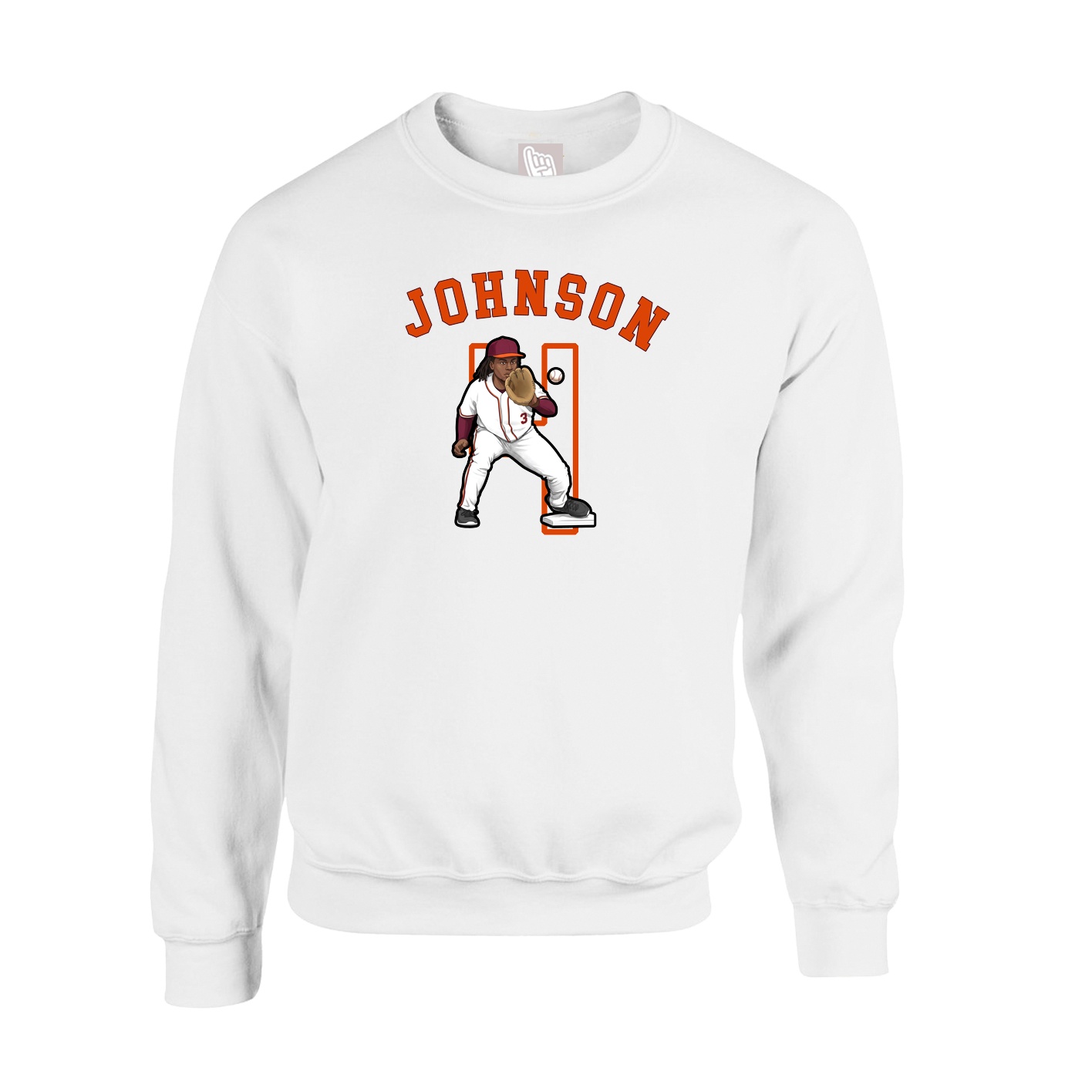 Fleece Crew — Shirsey Arch in White