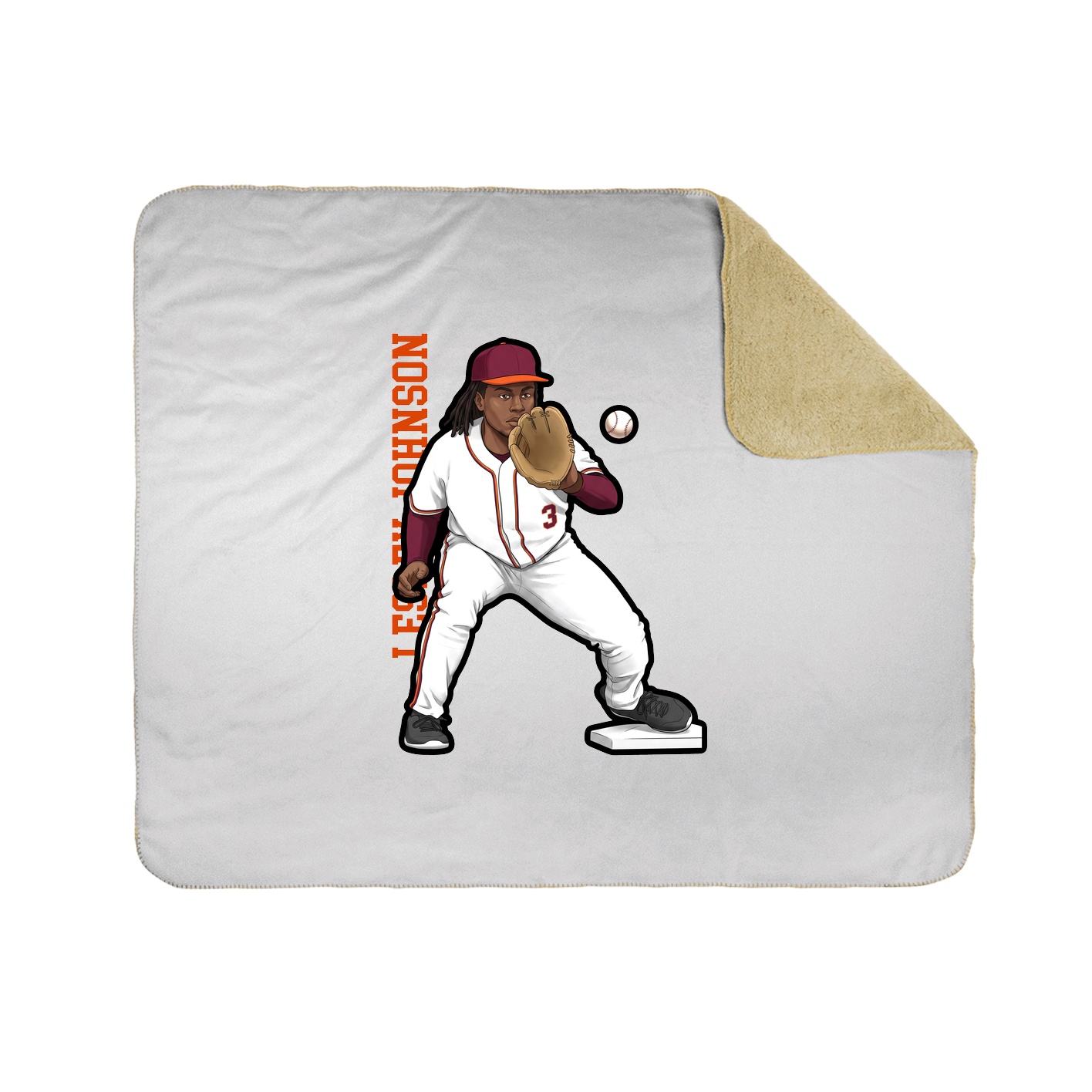Throw Blanket — Name Vertical in White