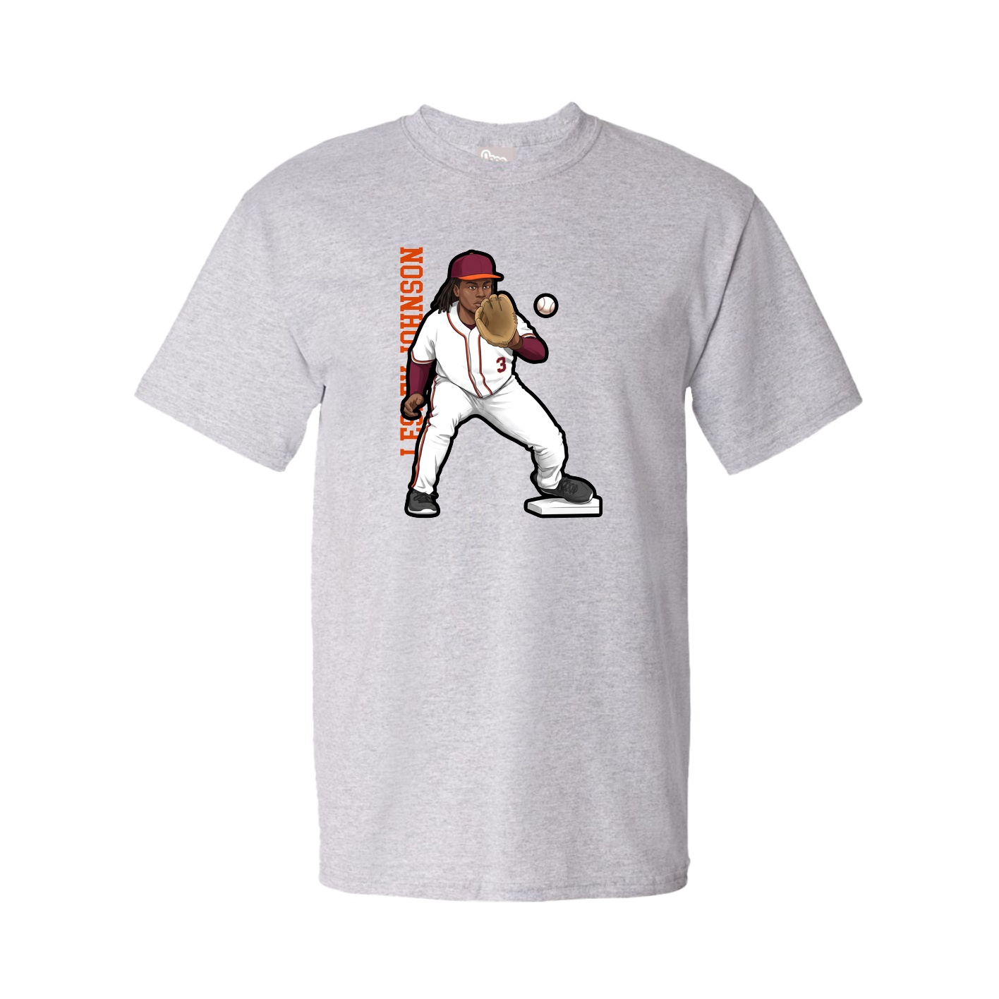 Youth Tee — Name Vertical in Grey