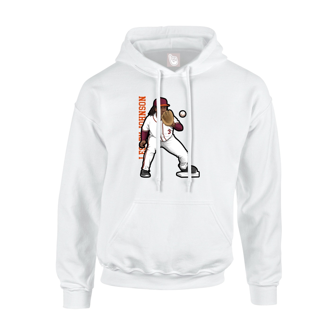 Hoodie — Name Vertical in White
