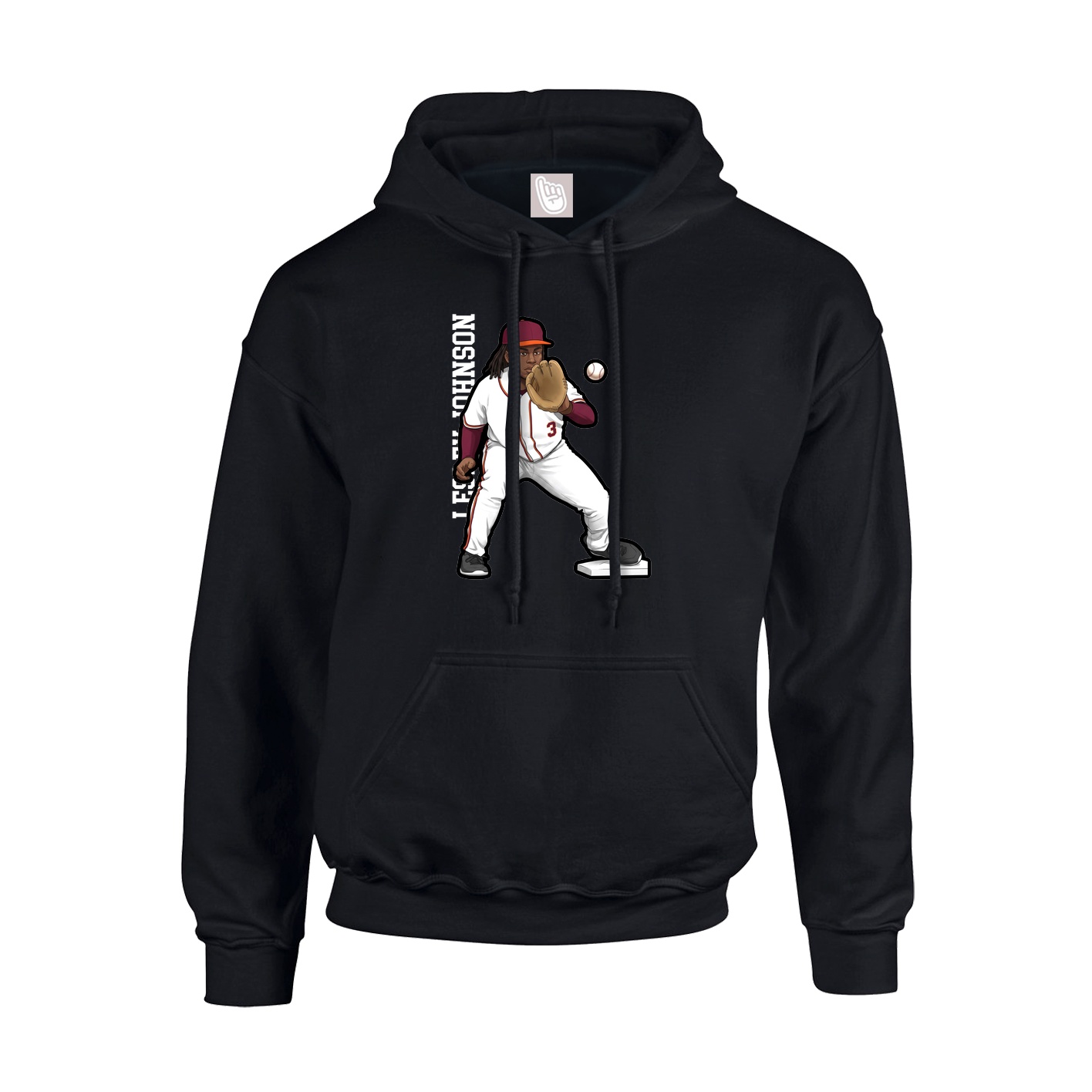 Youth Hoodie — Name Vertical in Black