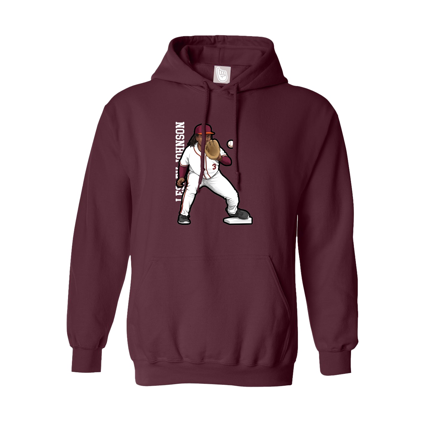 Youth Hoodie — Name Vertical in Maroon