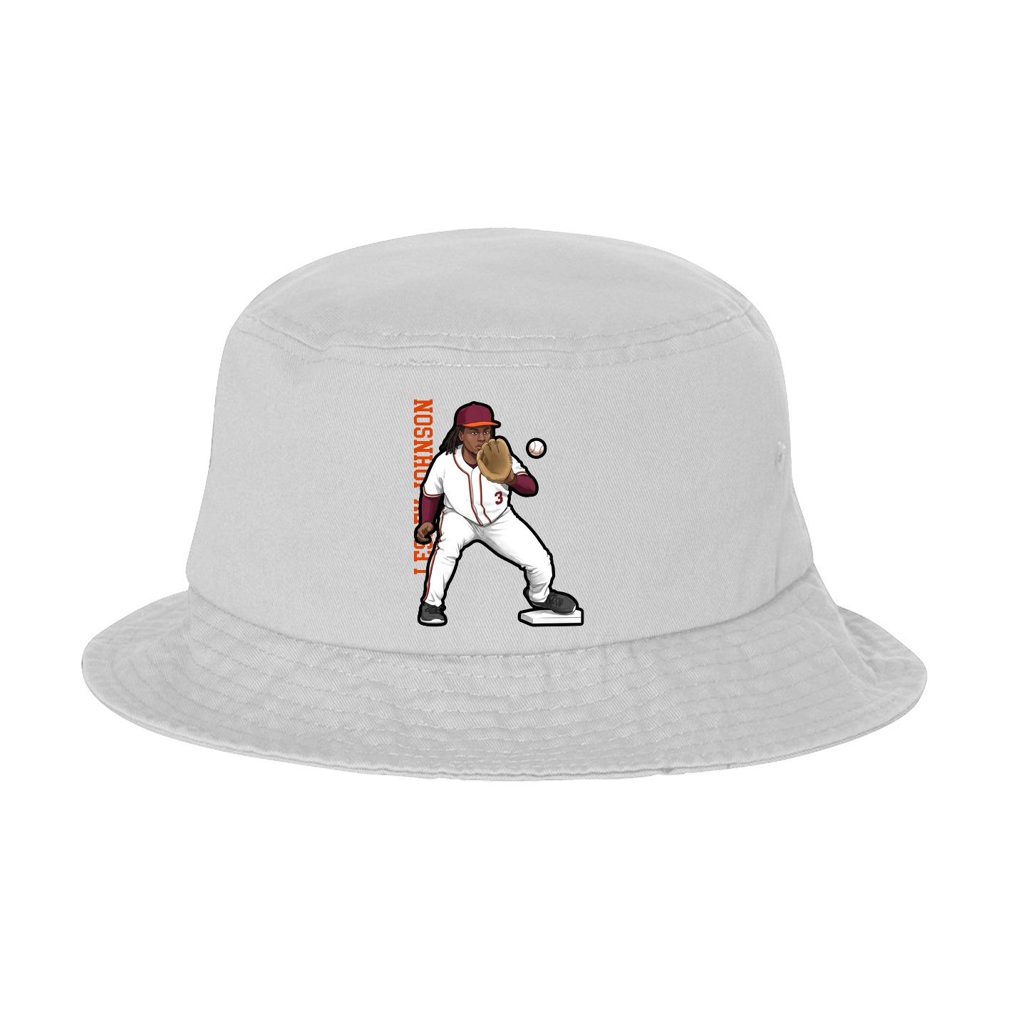Bucket Cap — Name Vertical in White