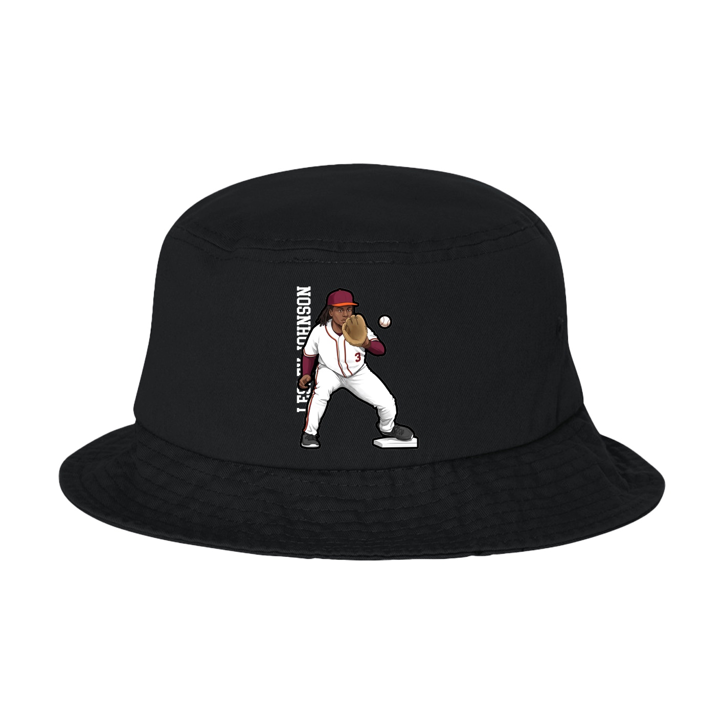 Bucket Cap — Name Vertical in Black