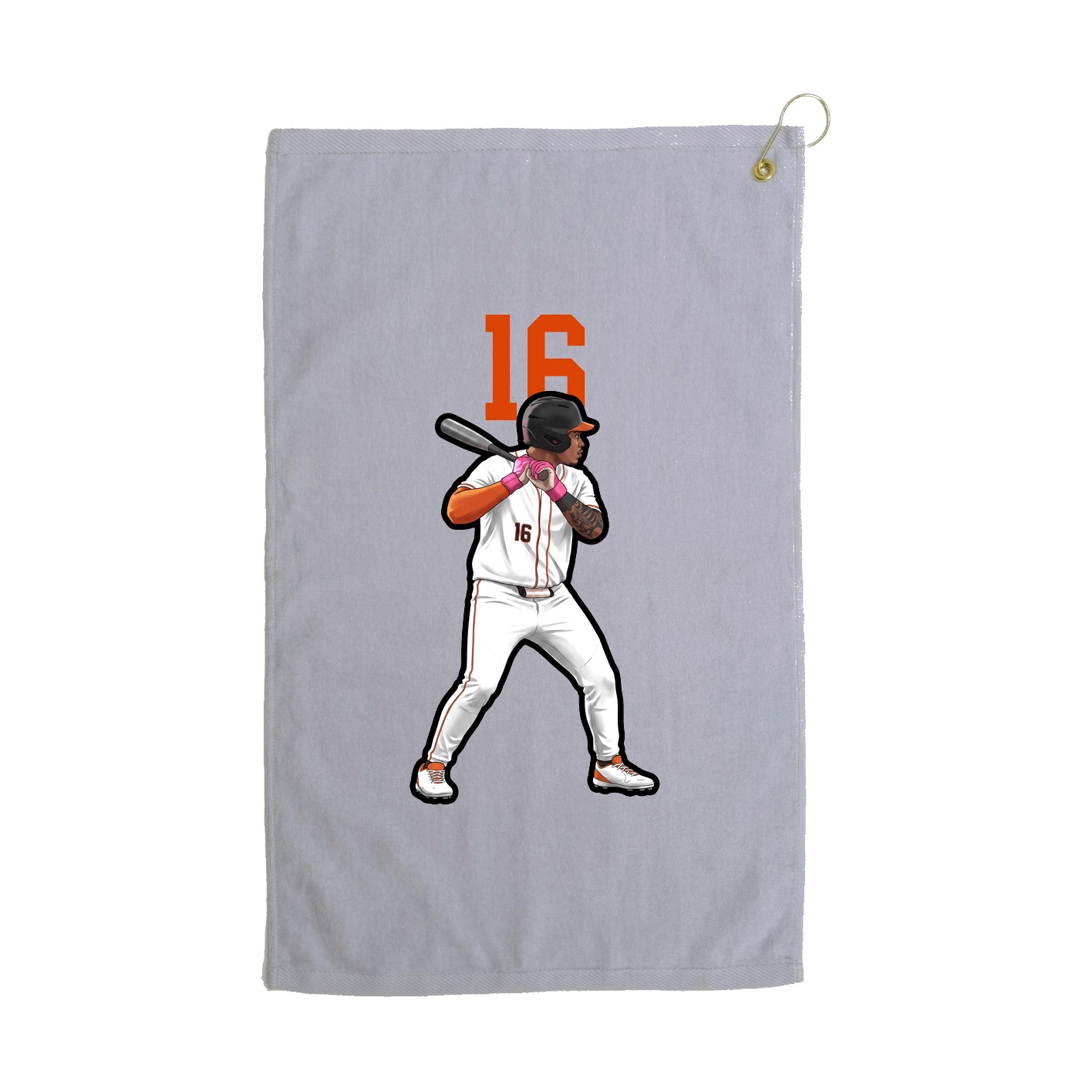 Golf Towel — Number Top in Grey