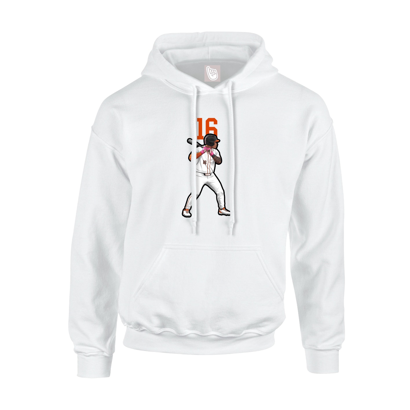 Youth Hoodie — Number Top in White