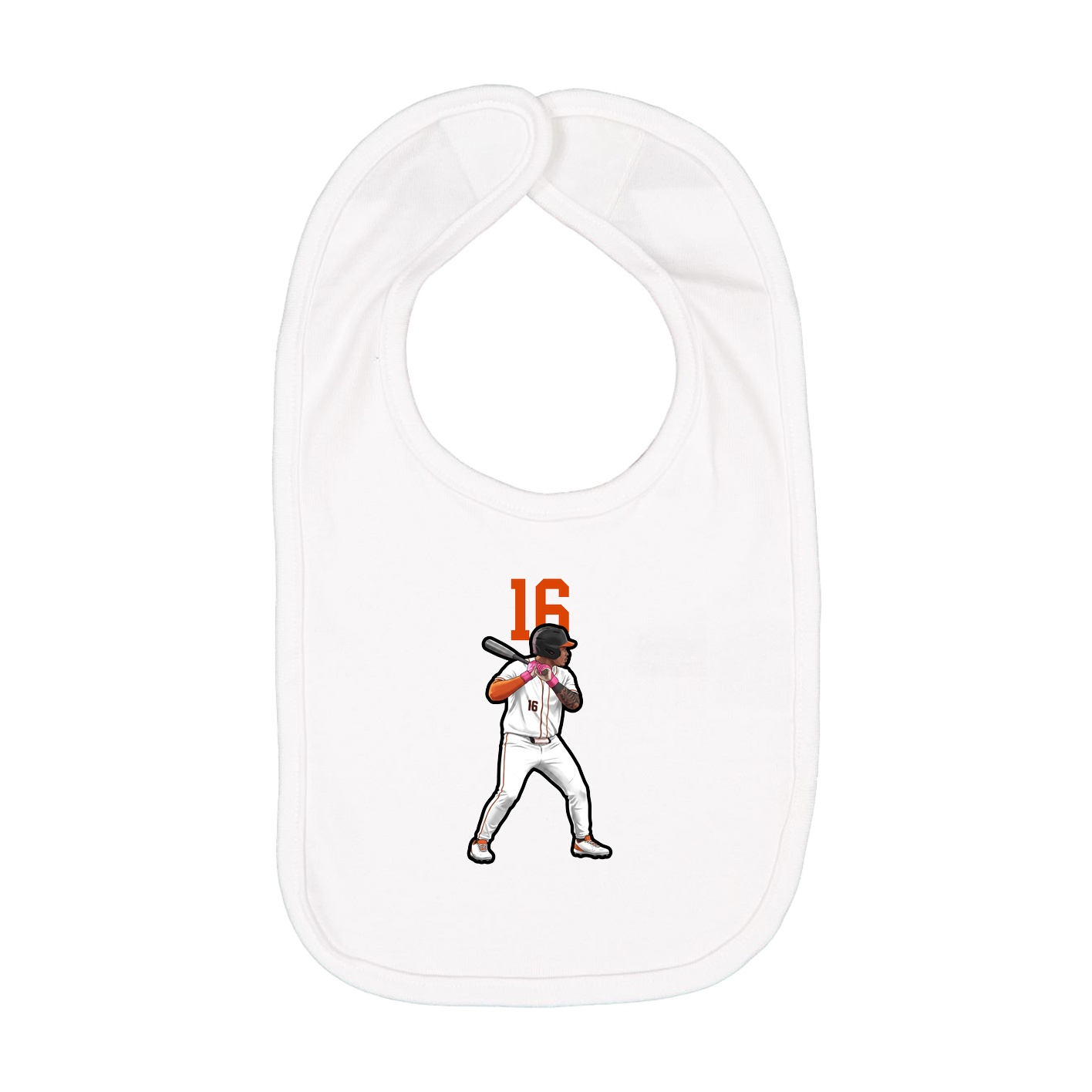 Infant Bib — Number Top in White