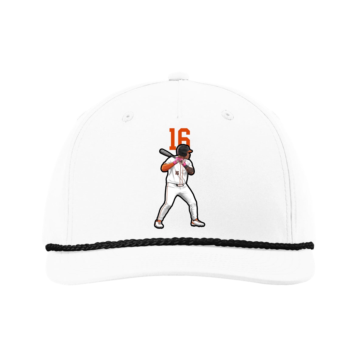 Five-Panel Classic Rope Cap — Number Top in White