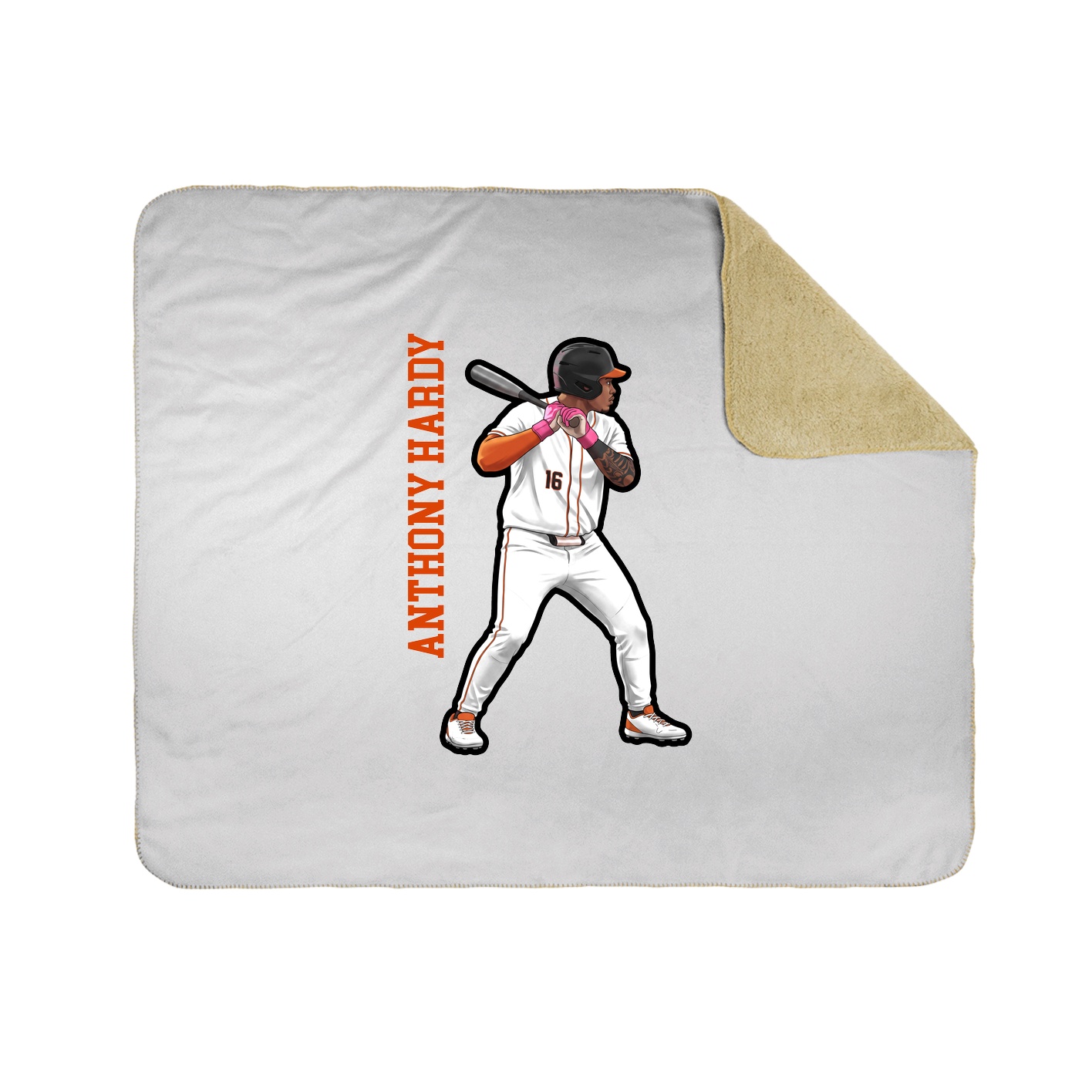 Throw Blanket — Name Vertical in White