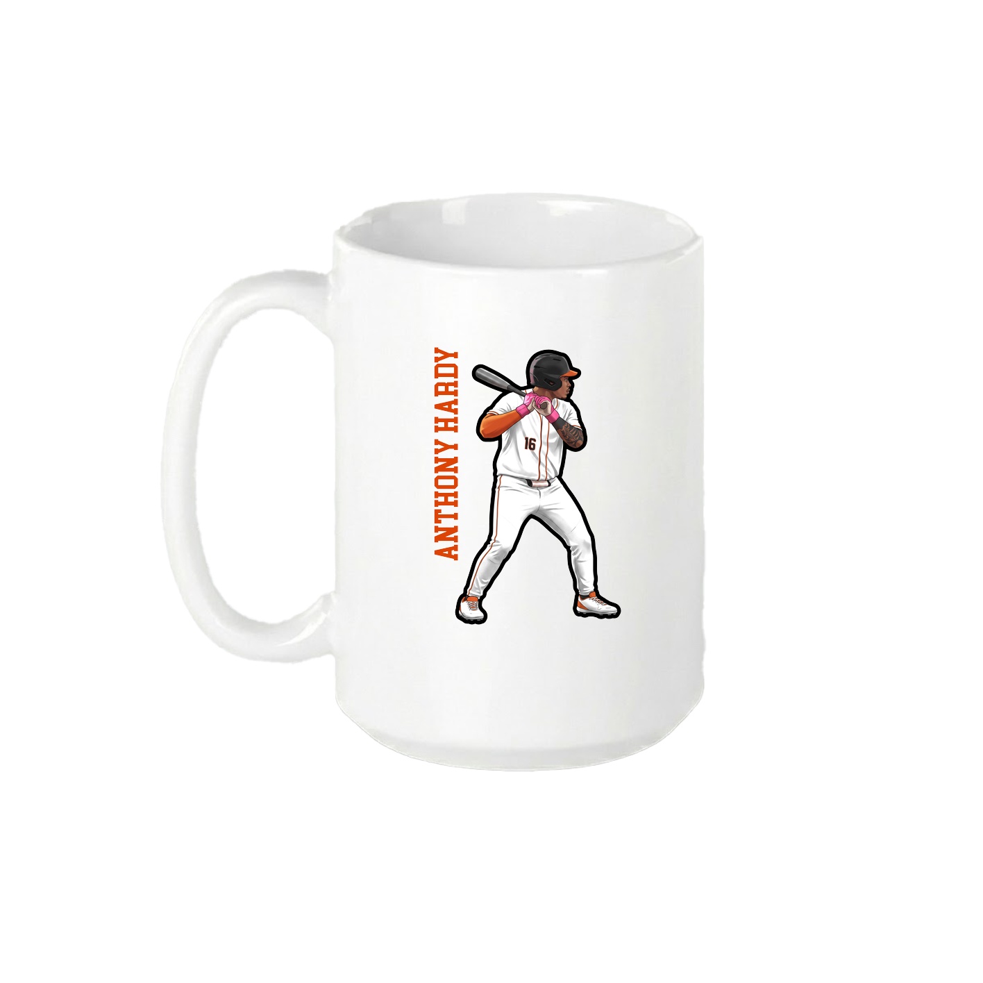 15oz Coffee Mug — Name Vertical in White