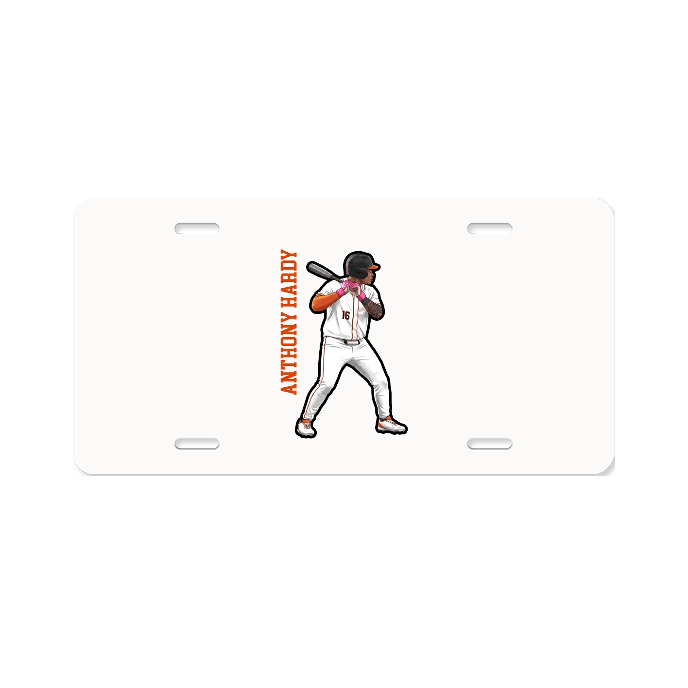 License Plate — Name Vertical in Classic