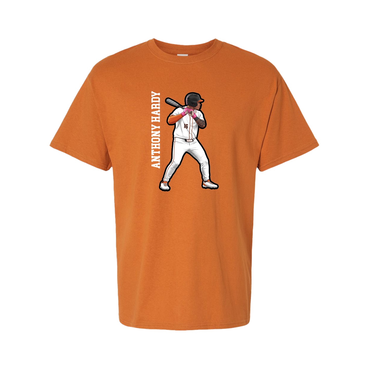 Tee — Name Vertical in Orange