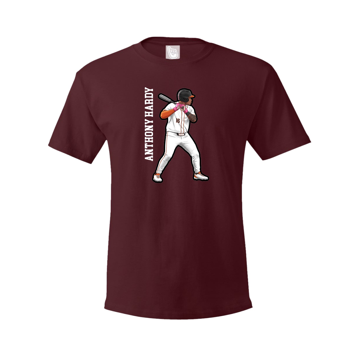 Youth Tee — Name Vertical in Maroon