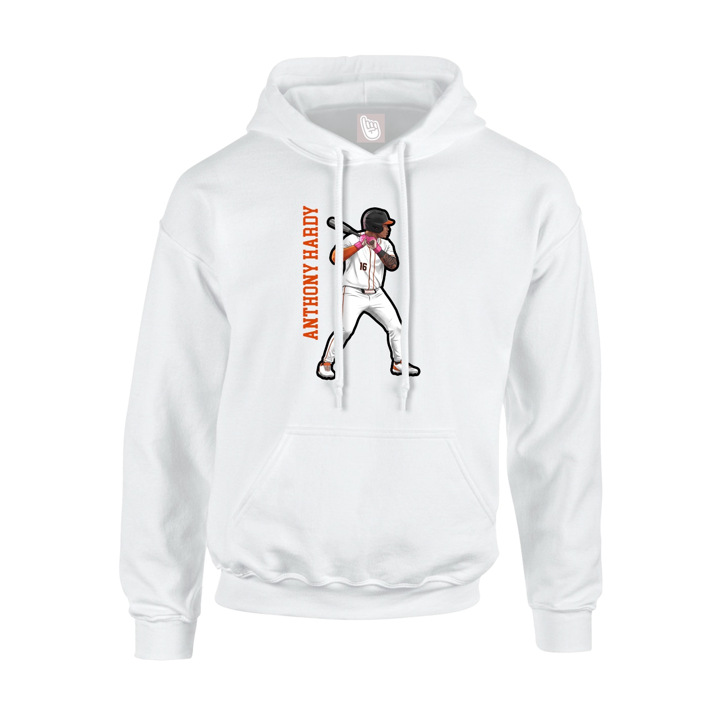 Hoodie — Name Vertical in White