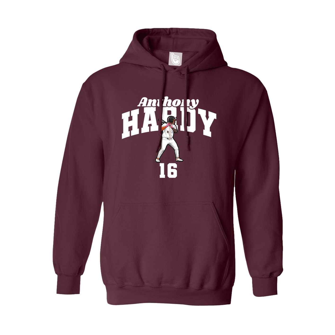 Youth Hoodie — Signature Arch in Maroon