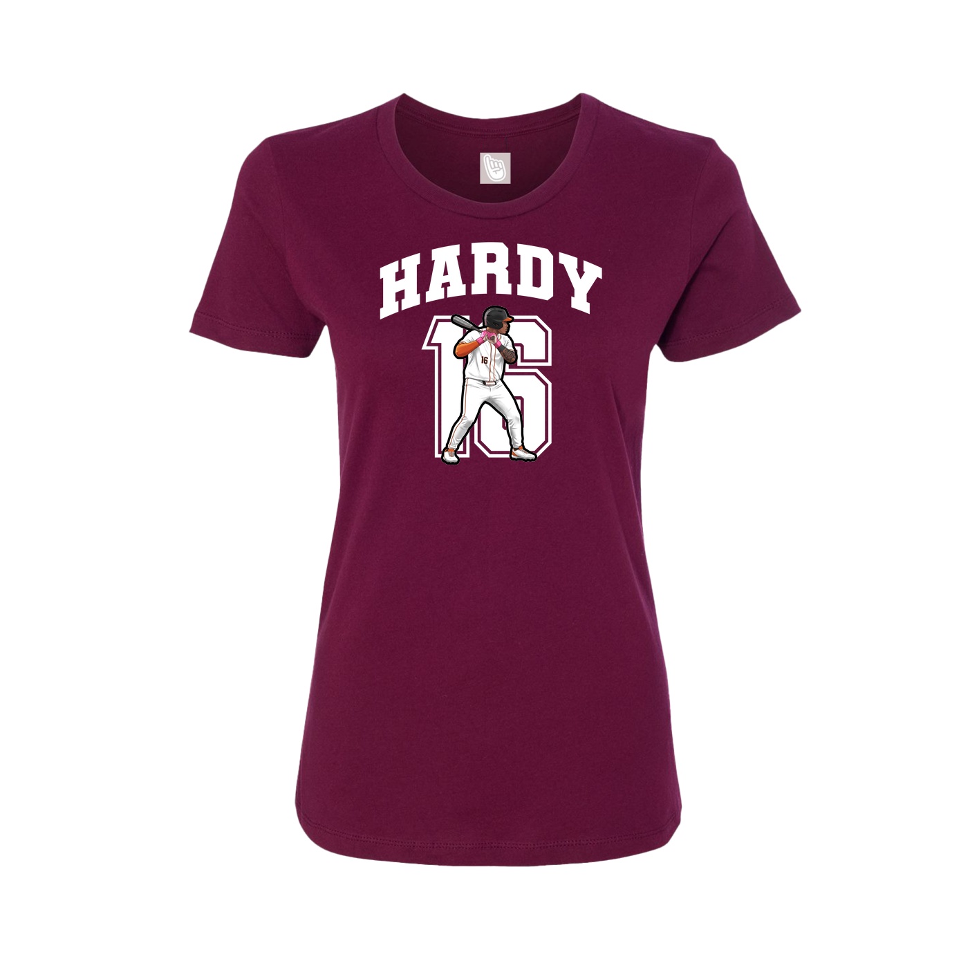 Fitted Women's Tee — Number in Maroon