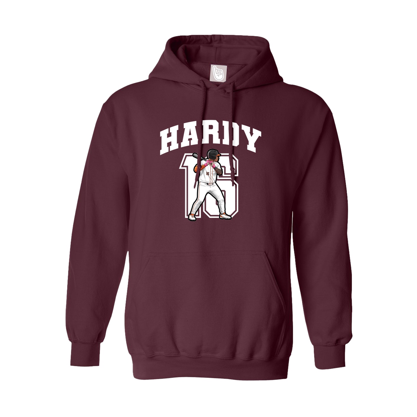 Hoodie — Number in Maroon
