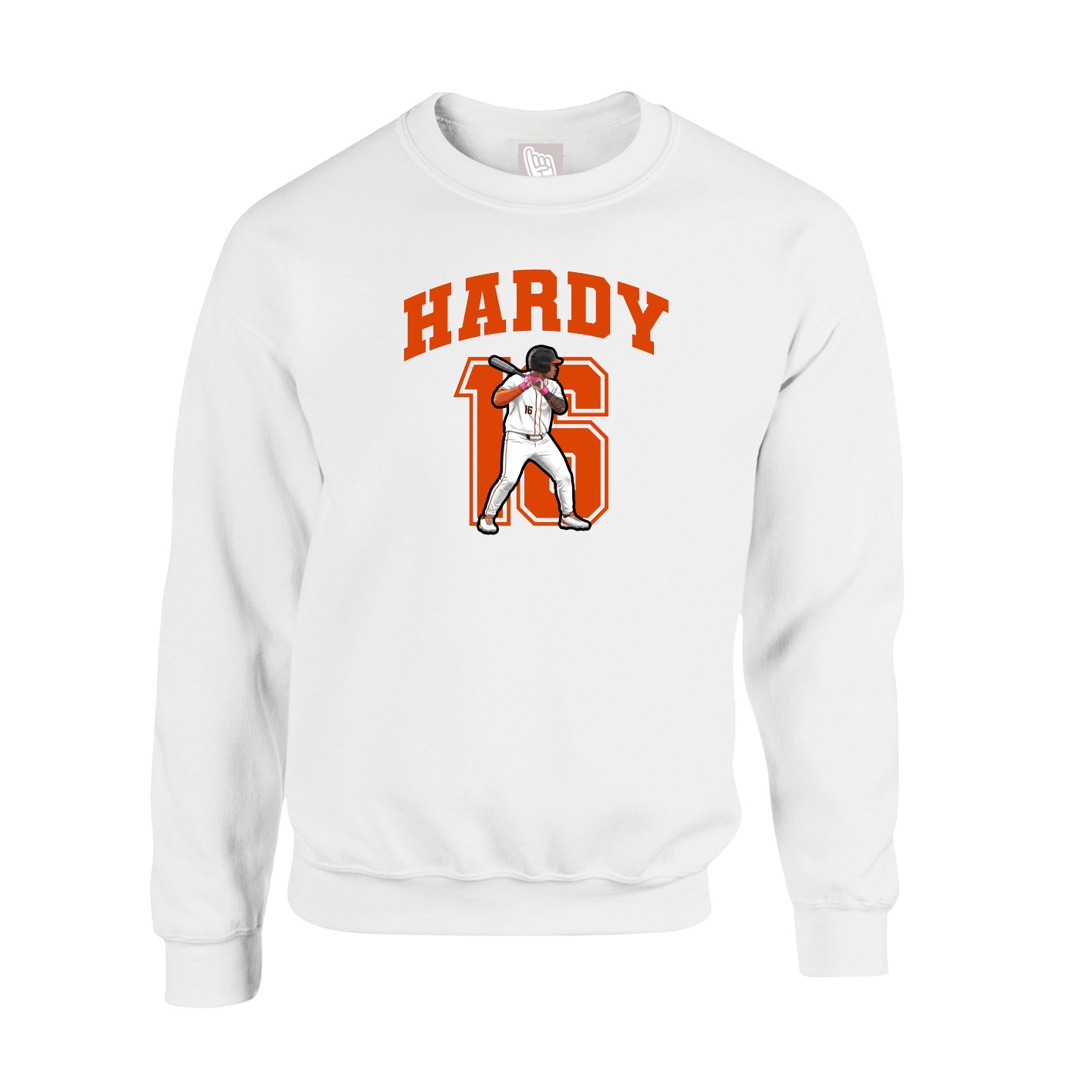 Fleece Crew — Number in White