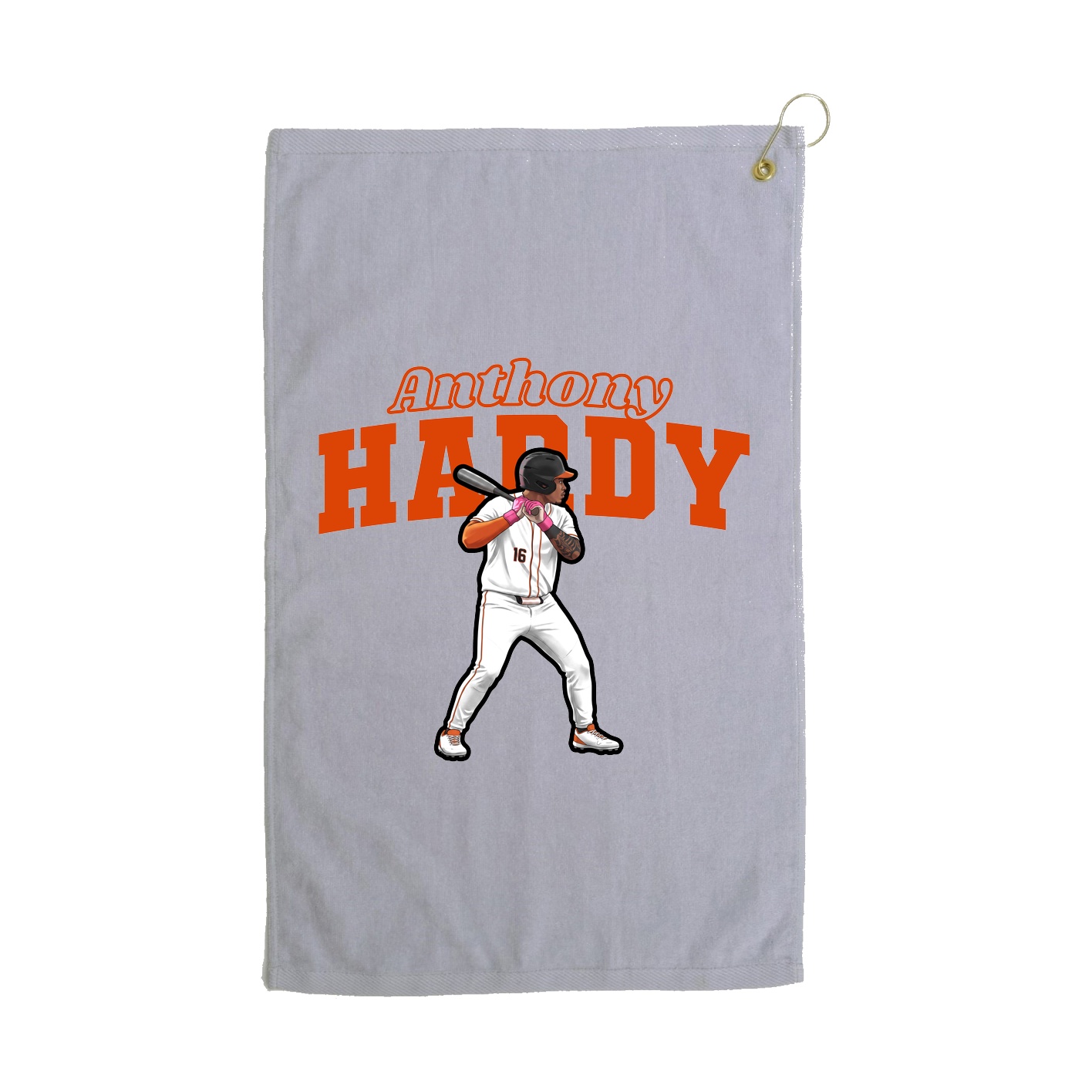 Golf Towel — Name Arch in Grey