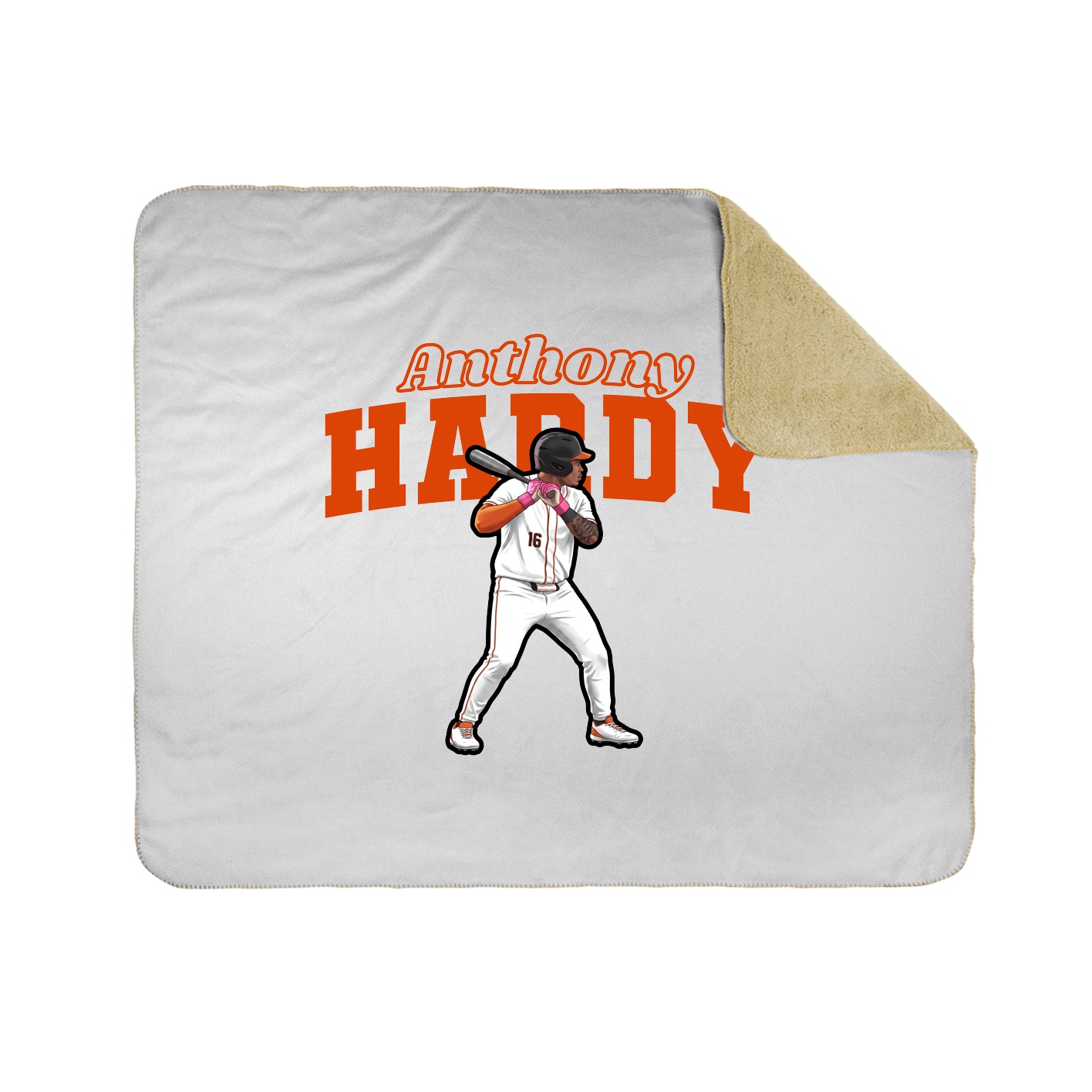 Throw Blanket — Name Arch in White