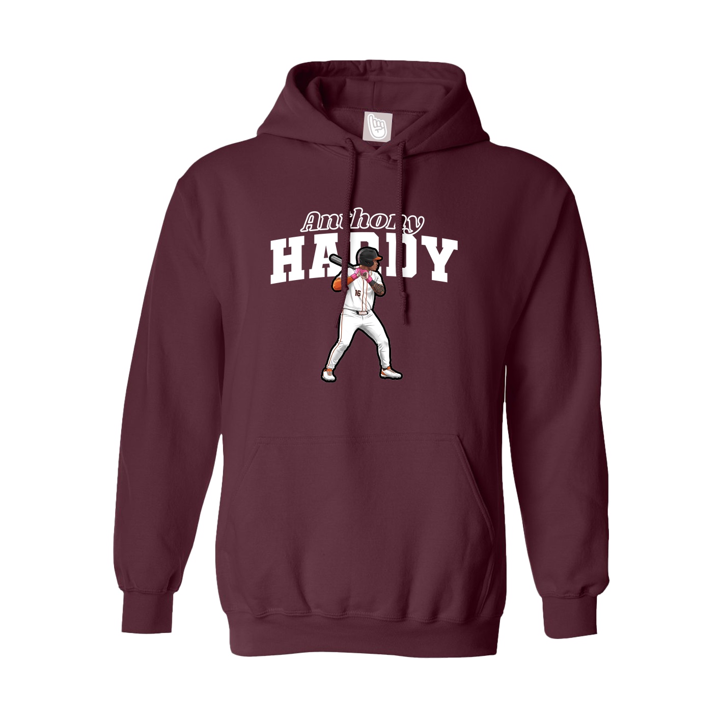 Hoodie — Name Arch in Maroon