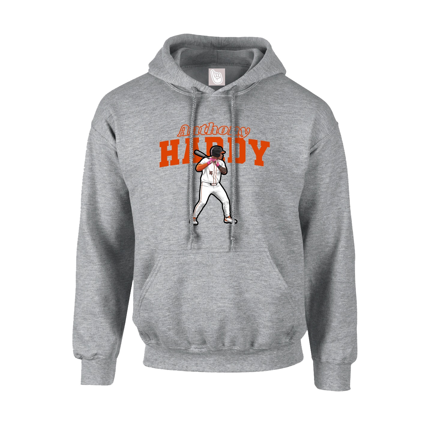 Youth Hoodie — Name Arch in Grey