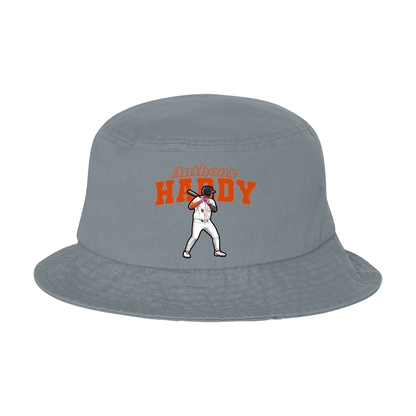 Bucket Cap — Name Arch in Grey