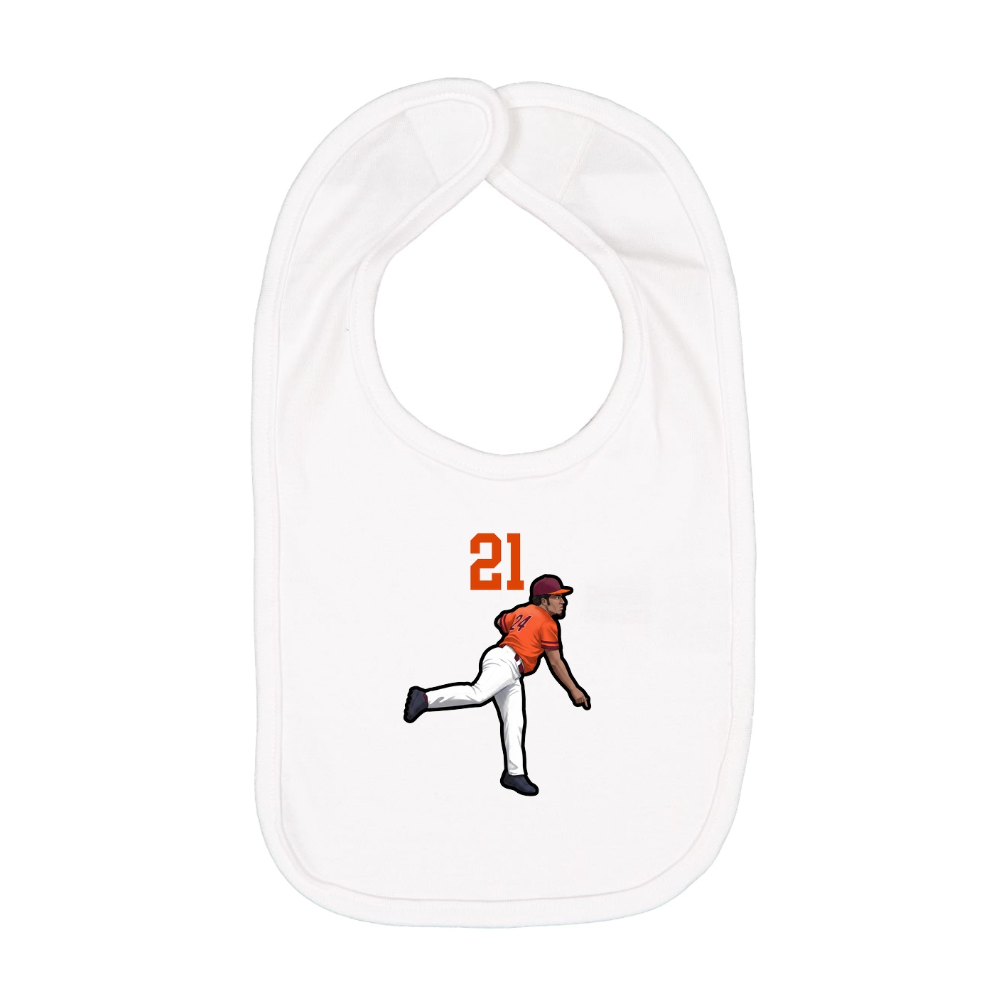 Infant Bib — Number Top in White