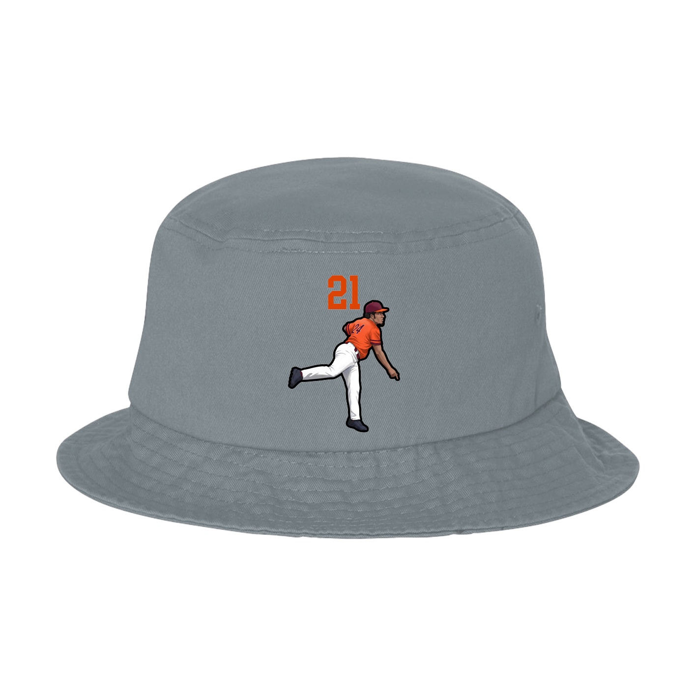 Bucket Cap — Number Top in Grey