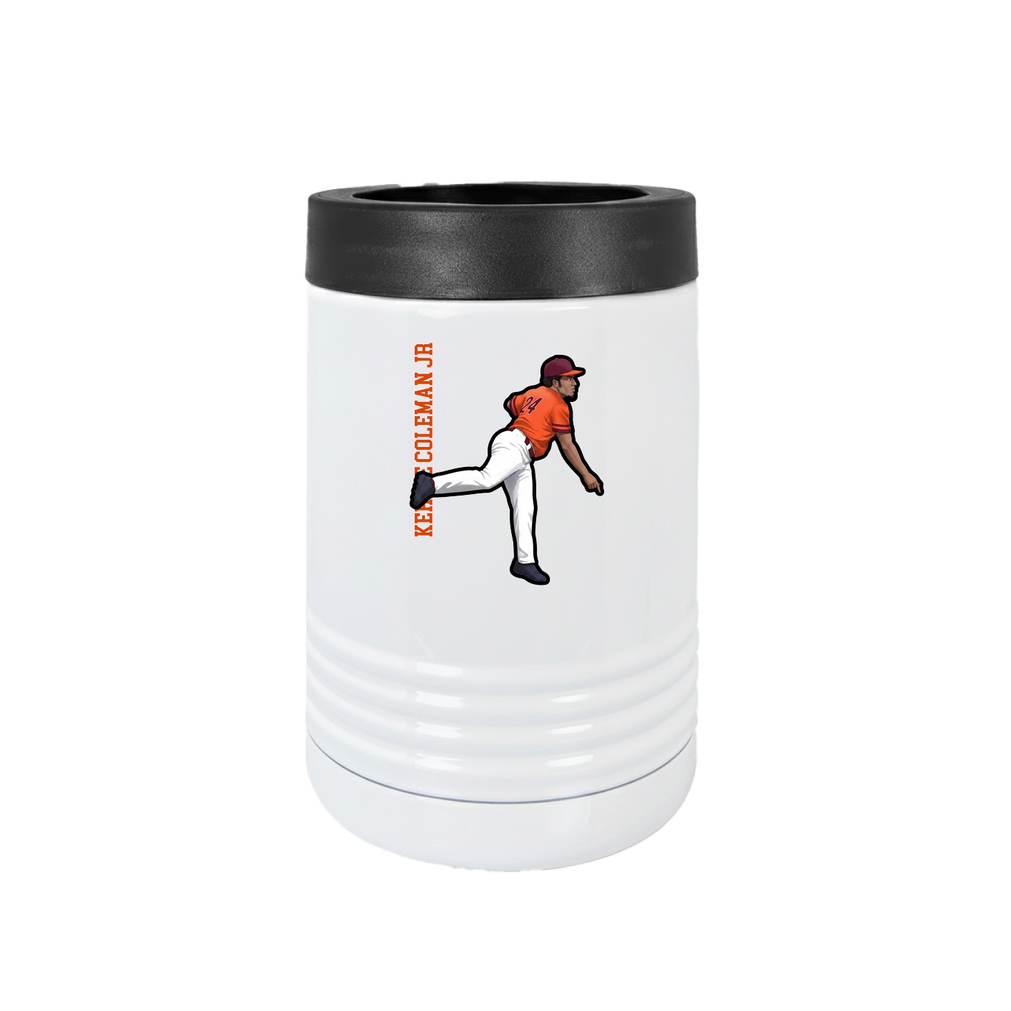 Beverage Holder — Name Vertical in White