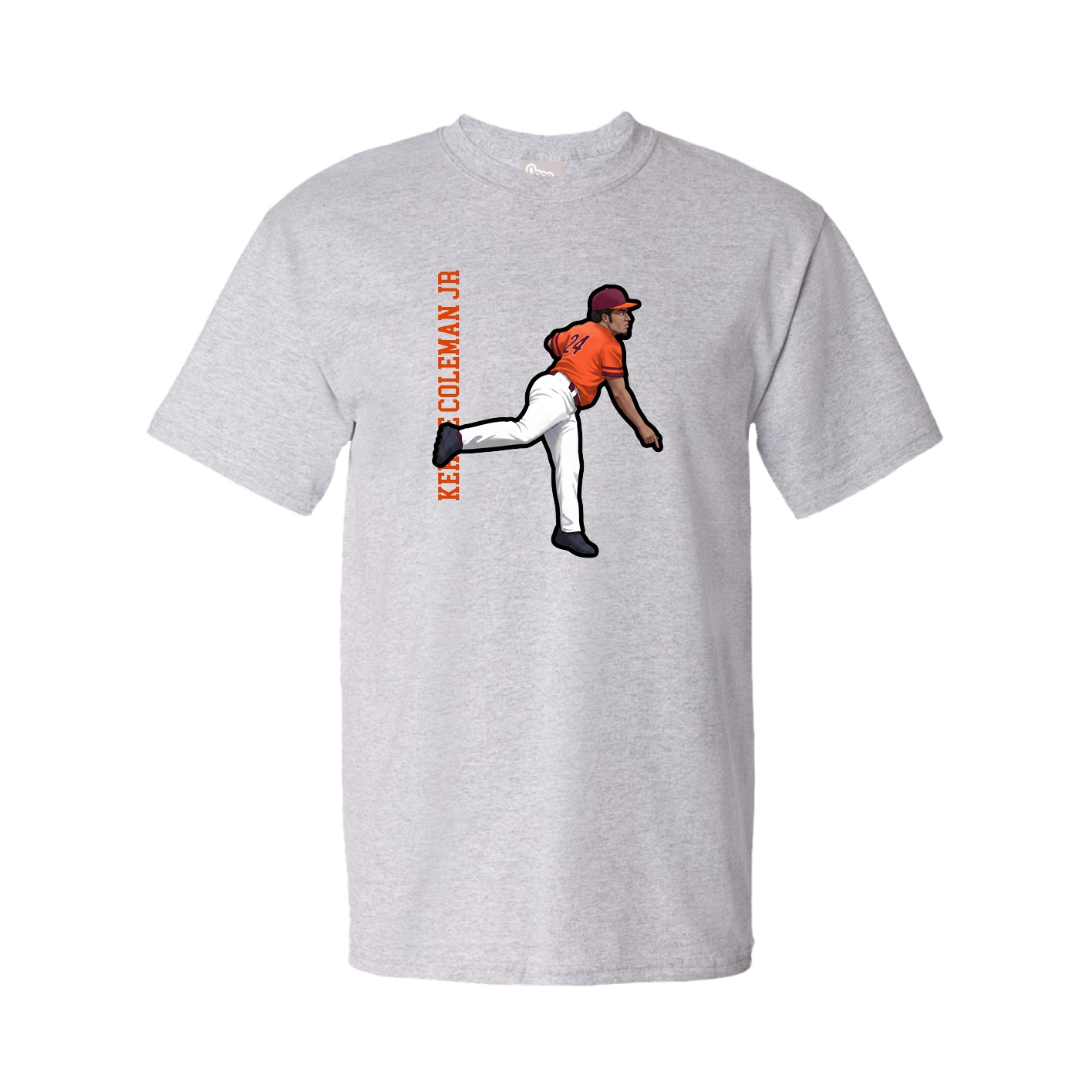 Tee — Name Vertical in Grey