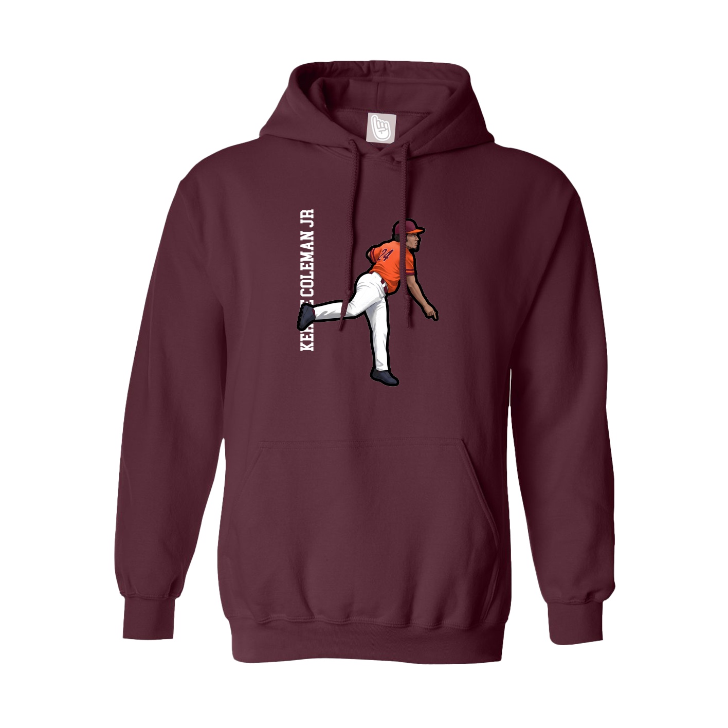 Hoodie — Name Vertical in Maroon