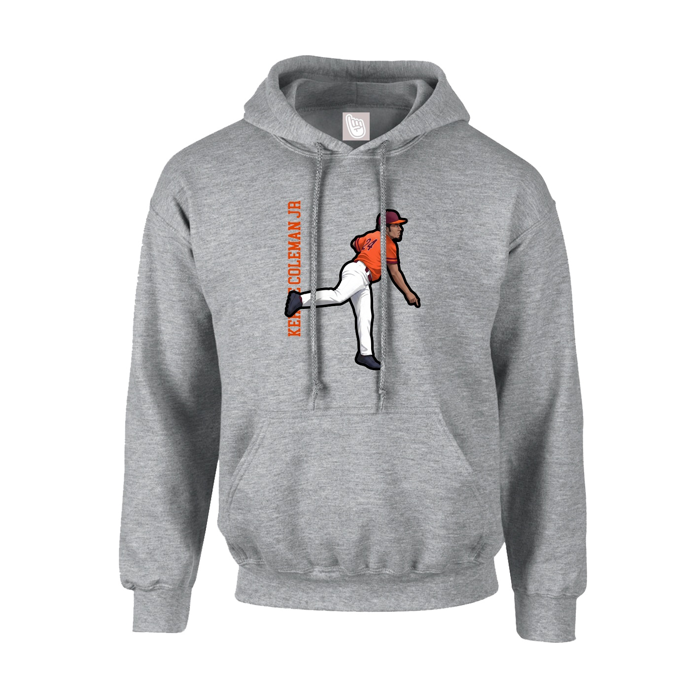 Youth Hoodie — Name Vertical in Grey