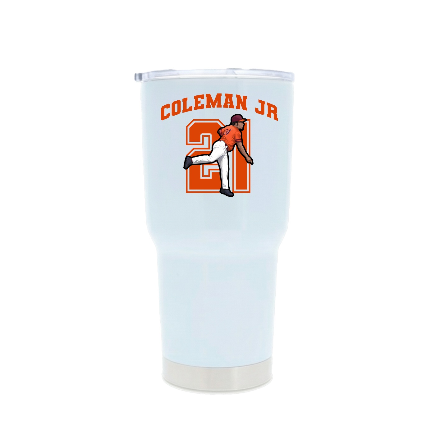 30oz Stainless Steel Tumbler — Number in White