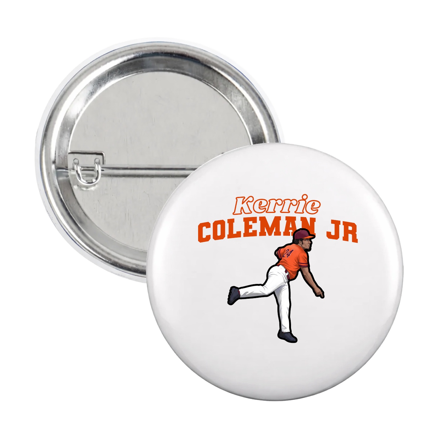 Game Day Button — Name Arch in White