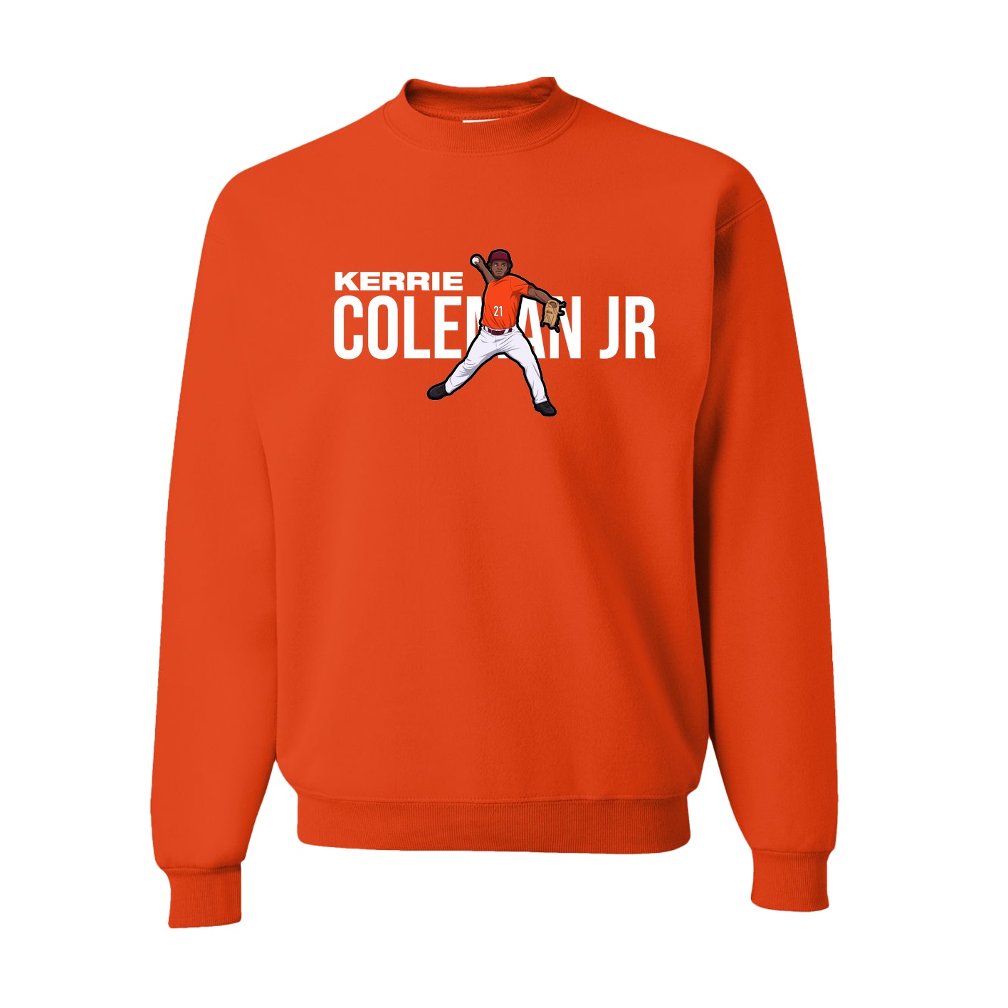 Fleece Crew — Player Name in Orange