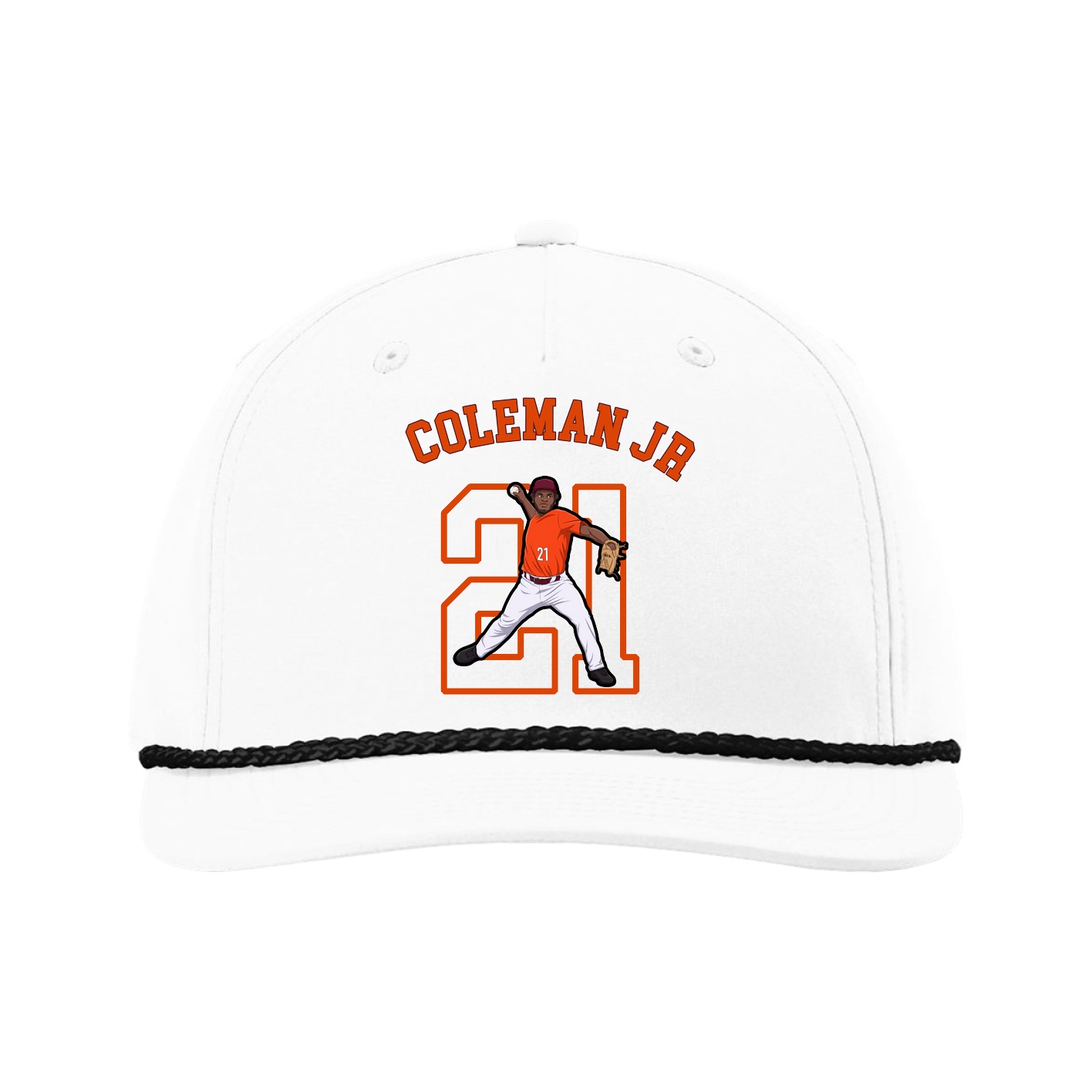Five-Panel Classic Rope Cap — Shirsey Arch in White