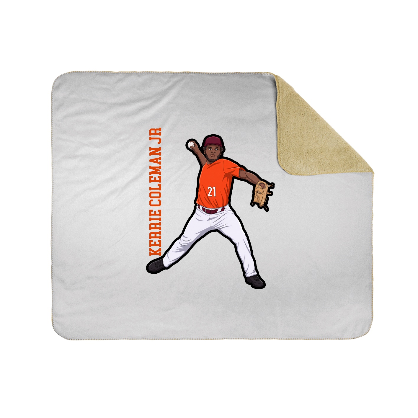 Throw Blanket — Name Vertical in White