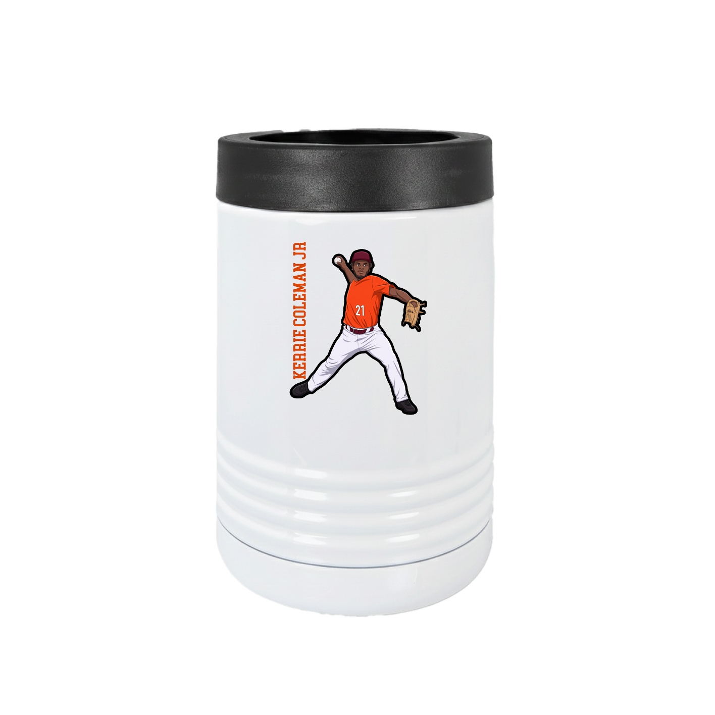 Beverage Holder — Name Vertical in White