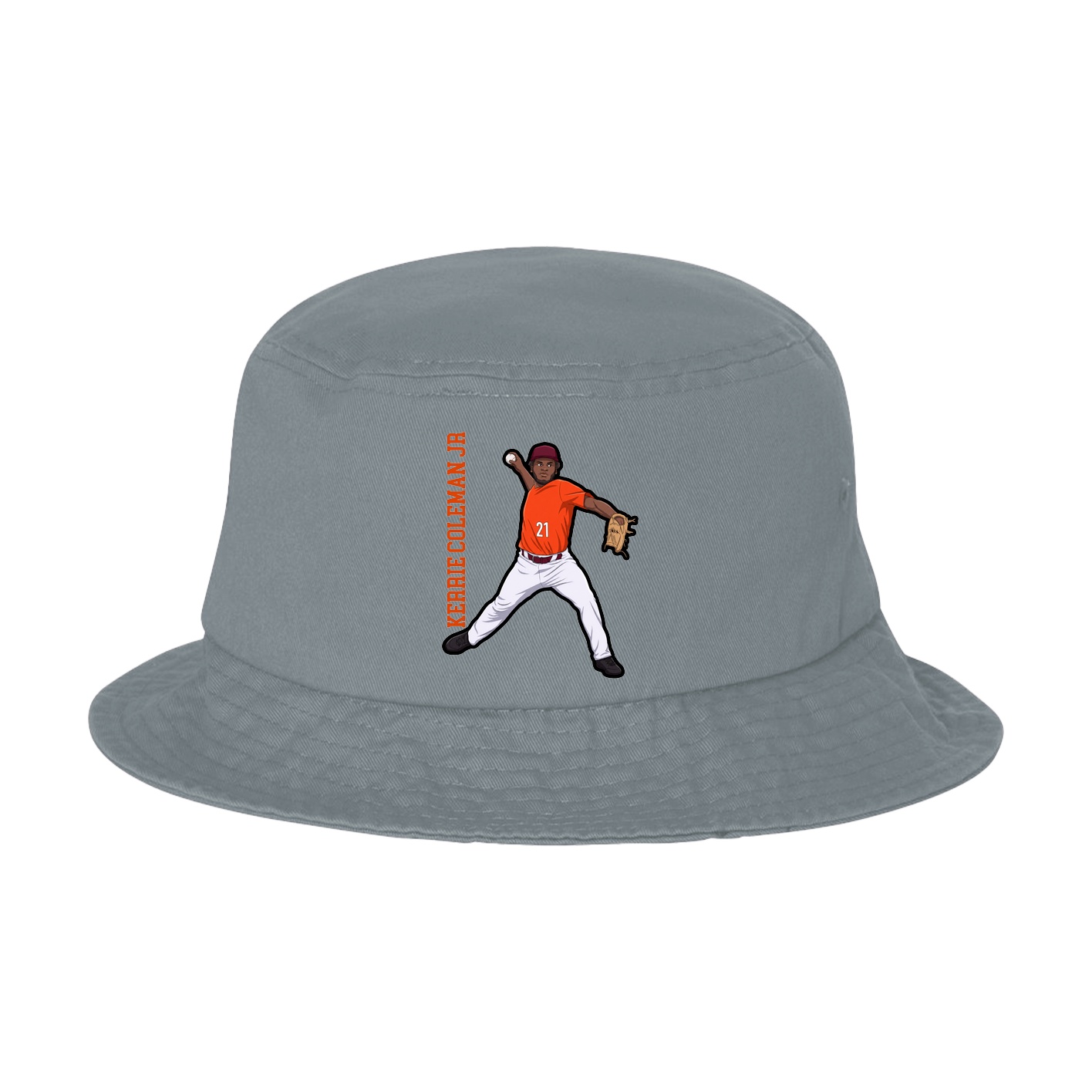 Bucket Cap — Name Vertical in Grey