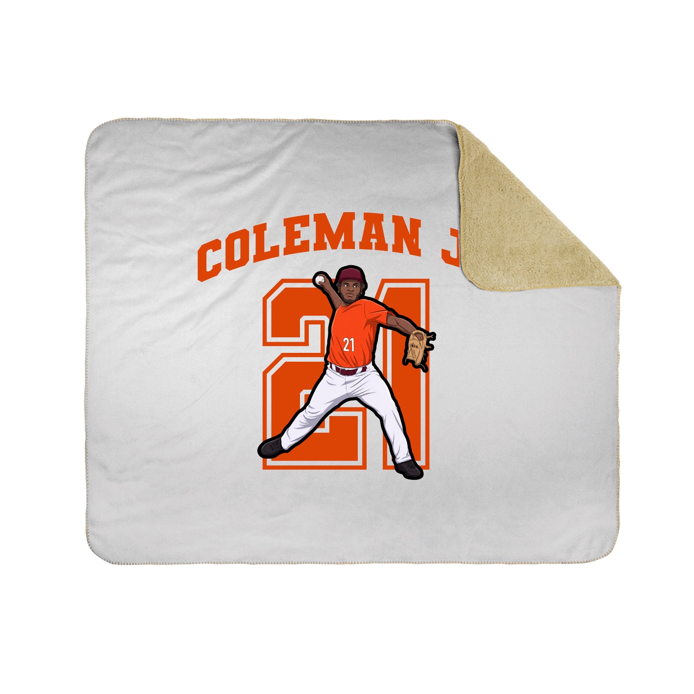 Throw Blanket — Number in White