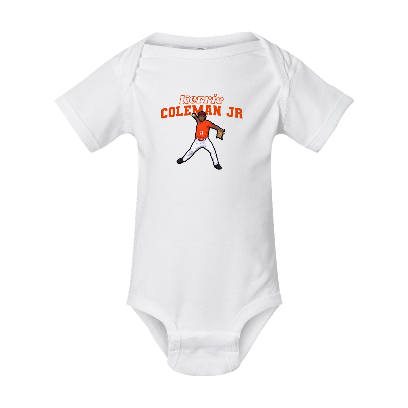 Baby Onesie — Name Arch in White