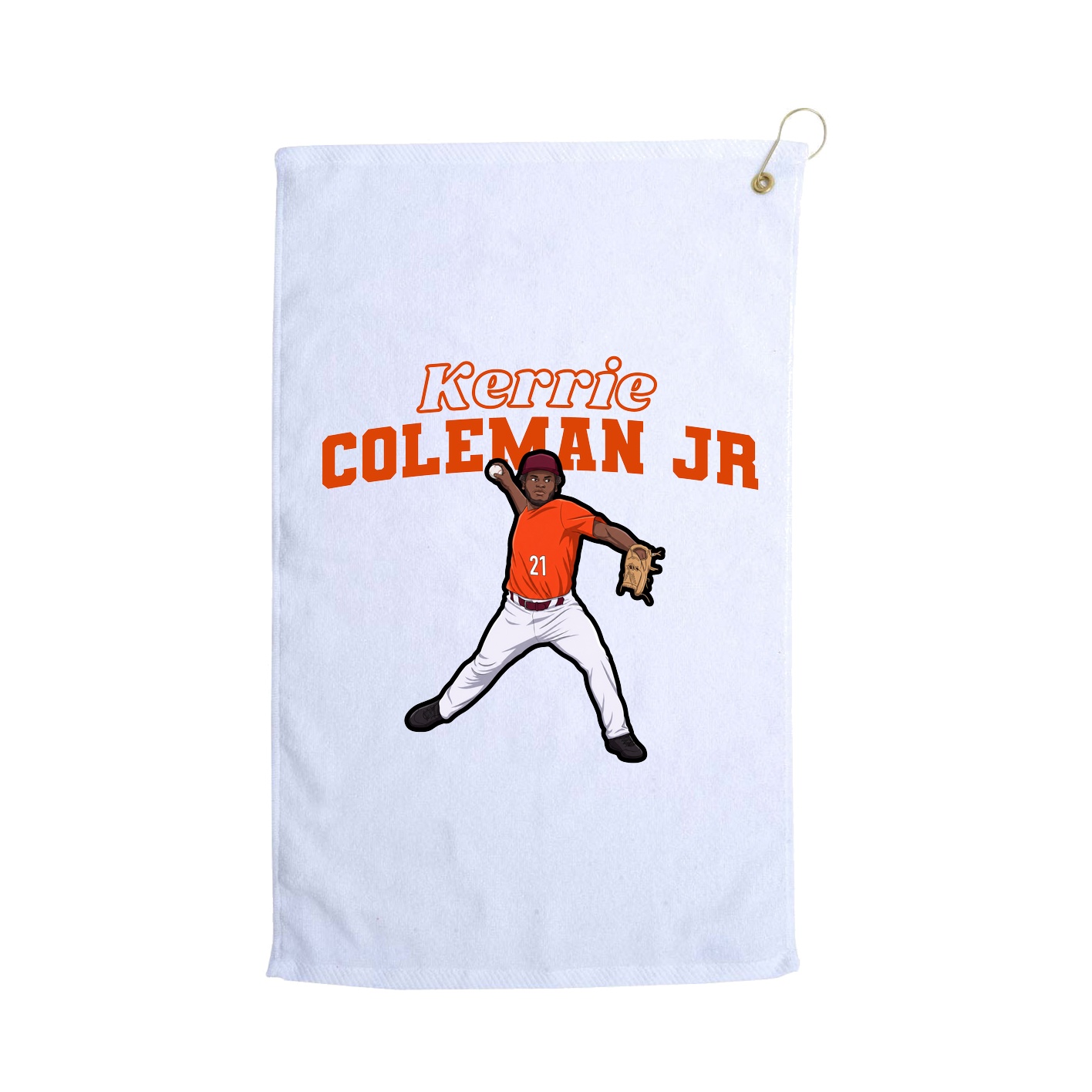 Golf Towel — Name Arch in White