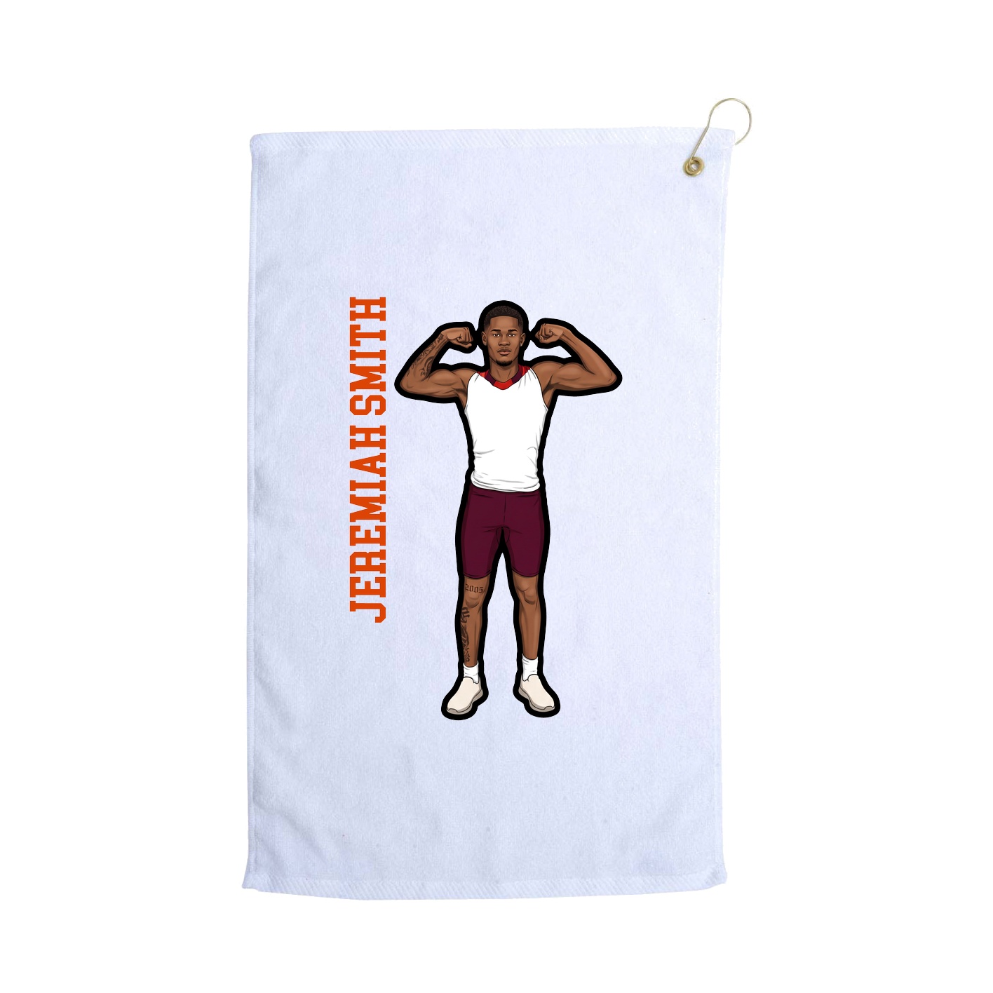 Golf Towel — Name Vertical in White