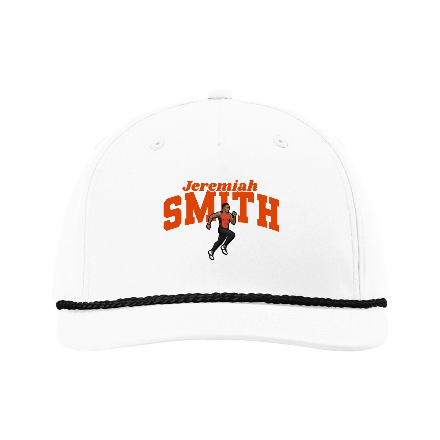 Five-Panel Classic Rope Cap — Signature Arch in White