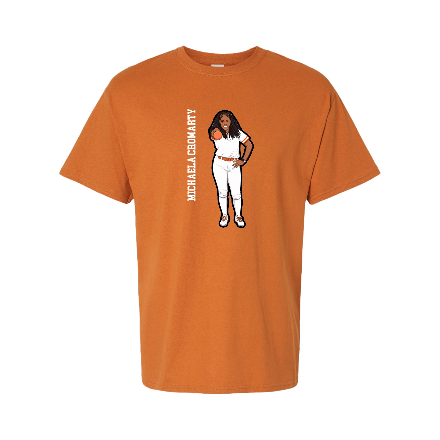 Tee — Name Vertical in Orange