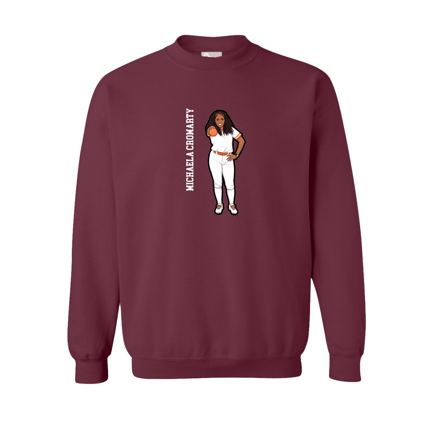 Fleece Crew — Name Vertical in Maroon